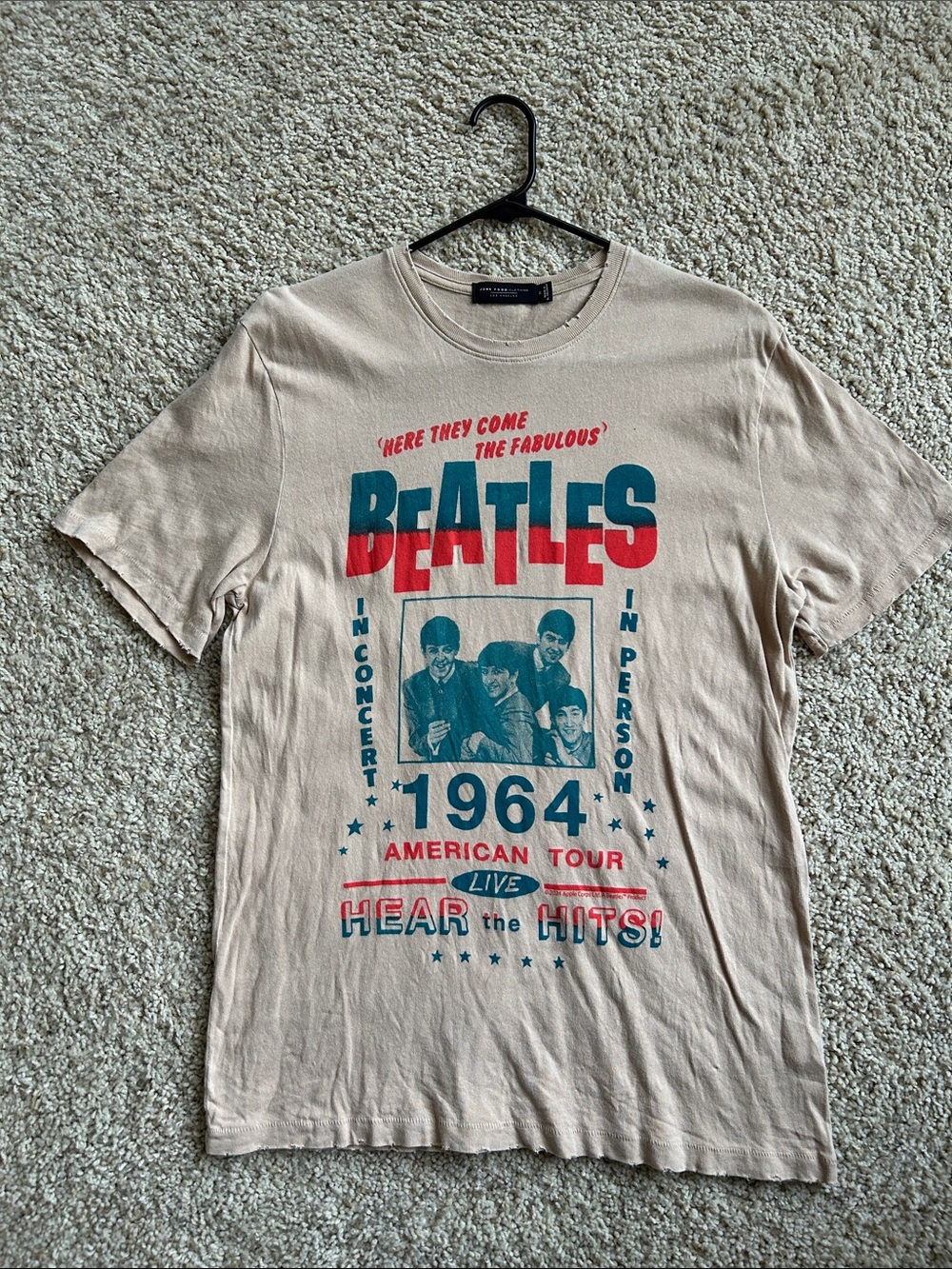Junk Food Clothing Beige The Beatles 1964 American Tour Graphic Tee